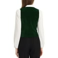 thumbnail image 3 of INSPIRE CHIC Velvet Suit Waistcoat for Women's Retro Sleeveless Steampunk Blazer Dressy Vest M Dark Green, 3 of 6