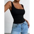 thumbnail image 5 of Women'S Summer Sleeveless Square Neck Tank Top Ruched Slim Fit Basic Vest Tops, 5 of 9