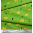 thumbnail image 2 of Soimoi Green Poly Georgette Fabric Leaves & Sunflower Floral Print Fabric by the Yard 52 Inch Wide, 2 of 3