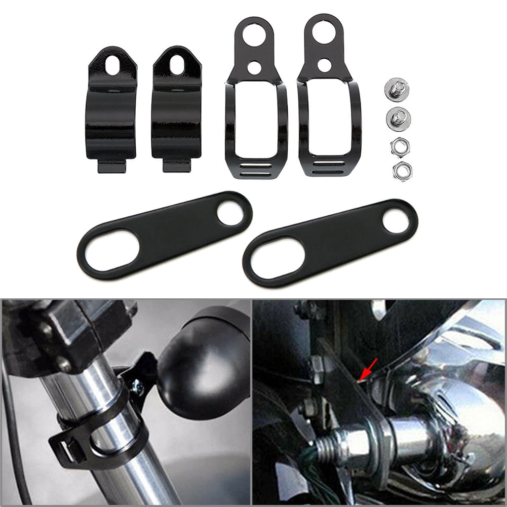 ZS Motorcycle Steel Front Rear Turn Signal Relocater Holder Fork Clamps