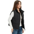 thumbnail image 3 of Women's Cropped Puffer Vest Stand Collar Lightweight Sleeveless Crop Padded Vest Zip Up Gilet Coat, 3 of 7