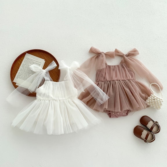 LYMAYTER Baby Girls Formal Sleeveless Dress with Frilly Netting and Princess Skirt for Summer Events‌ 3M-24M