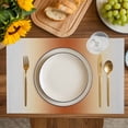 thumbnail image 4 of Burnt Orange Grey Ombre Placemats Set of 4, Farmhouse Gradient Minimalist Placemats for Dining Table, Place Mats for Kitchen Tabletop, Waterproof Wipeable Dining Table Mats Set, 4 of 9