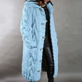 thumbnail image 2 of Cardigan for Women Warm Long Sleeve V Neck Button Down Knit Sweater Outwear Soft Loose Fit Cozy Fall Winter Fashion Solid Color Work Sweaters for Women Sky Blue XXXL, 2 of 6