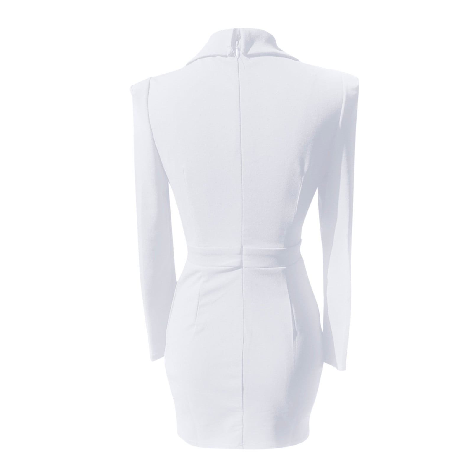BKQCNKM Bodycon Dresses for Women Wrap Dress Long Sleeve Dress Elegant  Sleeve Button Up Work Party Pencil Midi Suit Dresses Wrap Dresses for Women  2024 Short Dress White L - Walmart.com