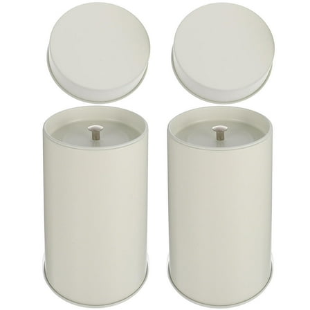 WHAMVOX Airtight White Tinplate Tea Canister Stylish Storage Container for Tea Coffee Sugar 2pcs