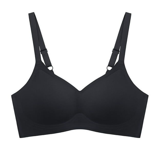 Sujetador Inalámbrico Sujetador Sin Costuras Para Mujer Sujetador Súper Cómodo Sujetador Invisible Ajustable Con Cuello En V - Negro