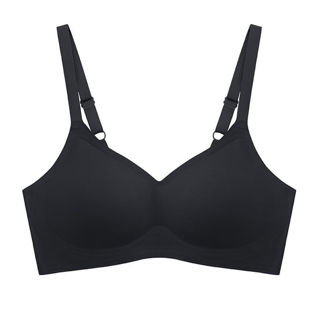 Sujetador Inalámbrico Sujetador Sin Costuras Para Mujer Sujetador Súper Cómodo Sujetador Invisible Ajustable Con Cuello En V - Negro