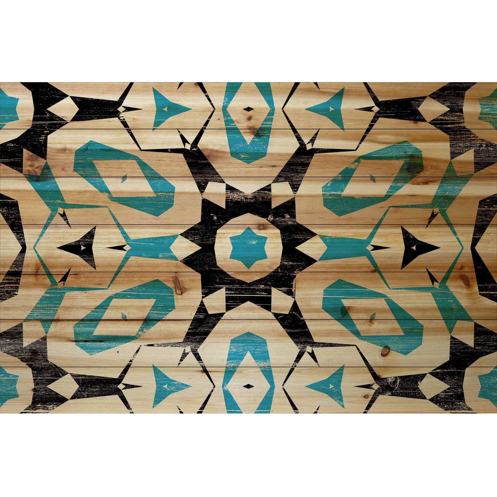 "Middle Star" Painting Print on Natural Pine Wood
