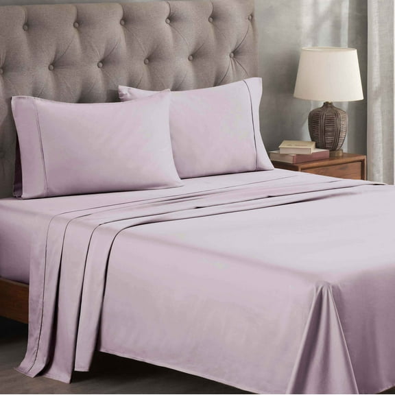 BNM Egyptian Cotton 300 Thread Count Sheet Set, Split King, Lilac