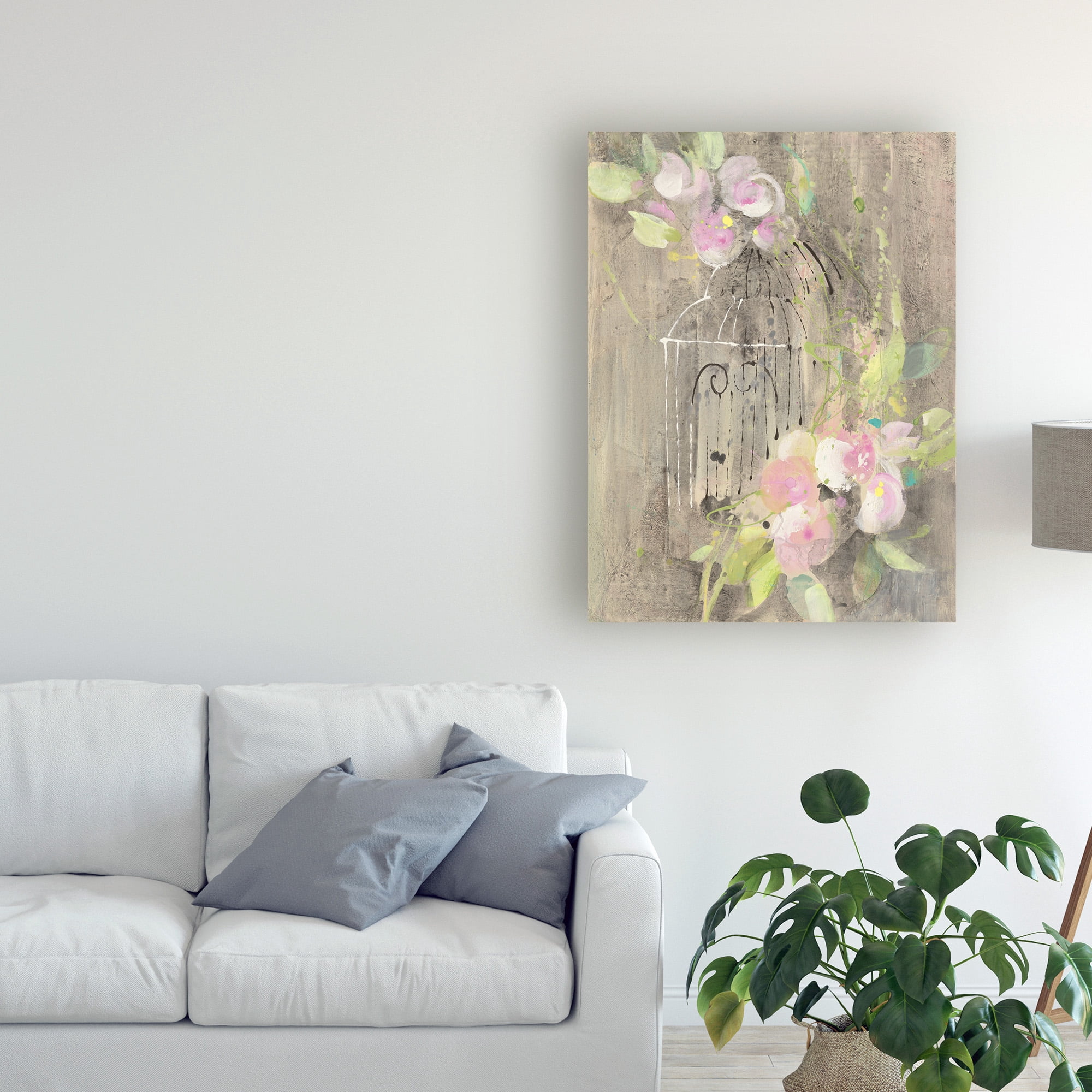 Trademark Fine Art 'Birdcage Floral Ii' Canvas Art by Albena Hristova