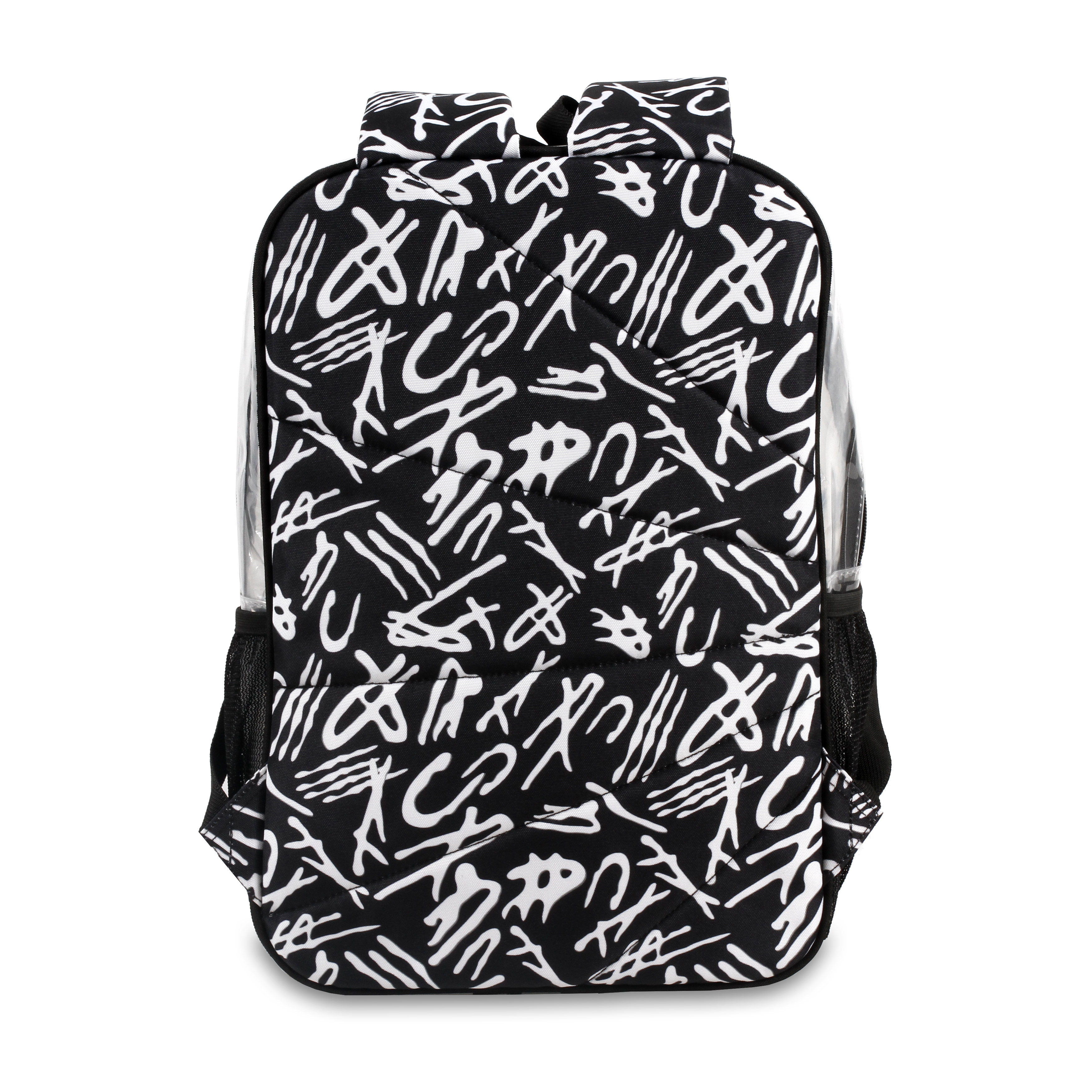 J World Unisex Clear 17" Laptop Backpack, Script