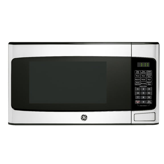 GE 1.1 Cu Ft Countertop Microwave Oven, 950W, Stainless Steel, One-Touch Cooking, Turntable, Auto Defrost, Child Lock, Model GCST11N1WSS