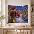thumbnail image 5 of Cardinals on a Lantern in a Snowy Village, Cozy Vintage Style for Festive Decor Lovers, Festive Wall Art, Christmas Gift, Tapestry Wall Hanging for Living Room and Entryway, 5 of 7