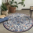 thumbnail image 6 of Wonnitar 3'Round Bohemian Medallion Rug,Oriental Distressed Small Round Area Rug Vintage Washable Entryway Foyer Mat Non-Slip Non-Shedding Low-Pile Sofa Bathroom Carpet, 6 of 7