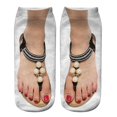thumbnail image 1 of 3D Pattern Manicure Print Socks Funny Hidden Running Socks Women Personalized, 1 of 2