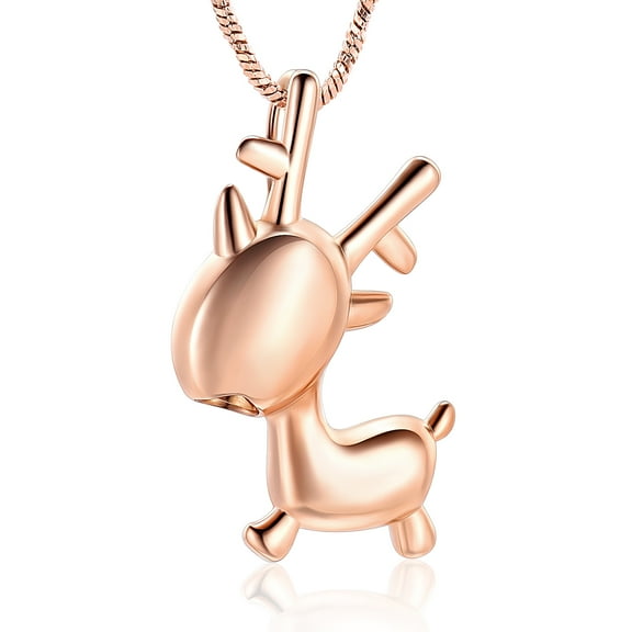 Cute Deer Stainless steel Cremation Pendant Small Urns For Ashes Keepsake Urn Necklace