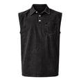 thumbnail image 5 of Evdexr Tank Tops for Men Sleeveless Distressed Shirts Summer 2026 Henley Classic Button Down Beach Polo Shirts Solid Color Washed Tee Shirt with Pocket Black 3XL, 5 of 5