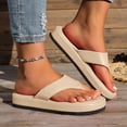 thumbnail image 2 of 2DXuixsh Women's Platform Flip Flops Solid Color Height Increasing Beach Sandals with Rhinestones Stylish Simple EVA Slides Size 8, 2 of 5