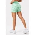 thumbnail image 4 of Women's High Waisted Chessboard Print Seamless Yoga Shorts, Shaping Workout Shorts for Yoga Fitness Skateboarding Cycling GREEN, 4 of 6
