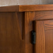 Leick Home 4-Door Mission Solid Wood TV Stand for 65 TVs, Entertainment Console with Storage, Russet
