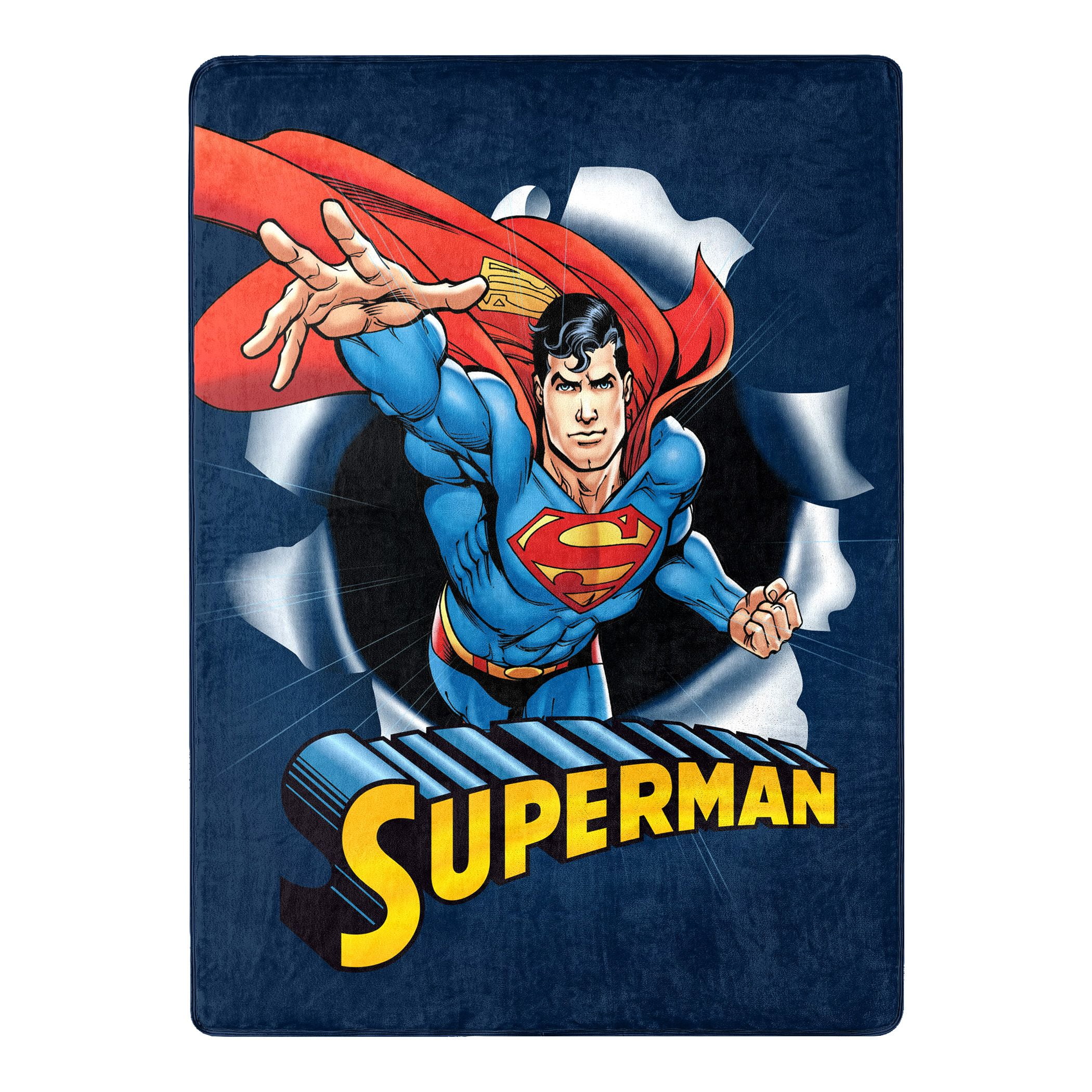48 by 71 Warner Bros Superman Being Action Superman Adult Fleece Comfy Throw by The Northwest Company