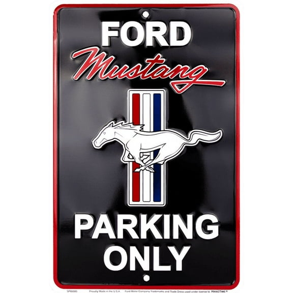 Hangtime Ford Mustang Aluminum Parking sign, 8 x12 inches