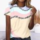 thumbnail image 1 of Fiudx Camisas para Mujer Blusa Holgada Estampada con Cuello Redondo Retro de Manga Corta a La Moda para Mujer, 1 of 4