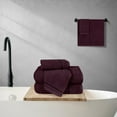 thumbnail image 4 of GLAMBURG Ultra Soft 6 Pack Cotton Towel Set, Contains 2 Bath Towels 28x55 inch, 2 Hand Towels 16x24 inch & 2 Wash Coths 12x12 inch, Ideal for Everyday use, Compact & Lightweight - Burgundy, 4 of 5