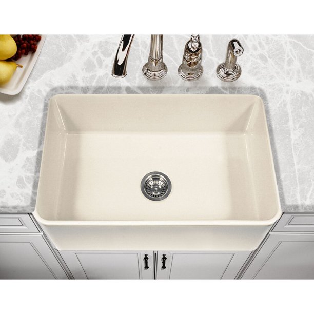 Platus Fireclay 30 X 20 Farmhouse Kitchen Sink Basin 18 25 W 28 44 L 9 D Overall Depth Top To Bottom Com Farmhouse Kitchen Sink Basin 18 25 W, What Is The Depth Of A Farmhouse Sink