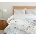 thumbnail image 4 of Ambesonne Flowery Duvet Cover Set, Wildflowers Mossy Marble, Calking, Lavender Blush Sage Green, 4 of 4
