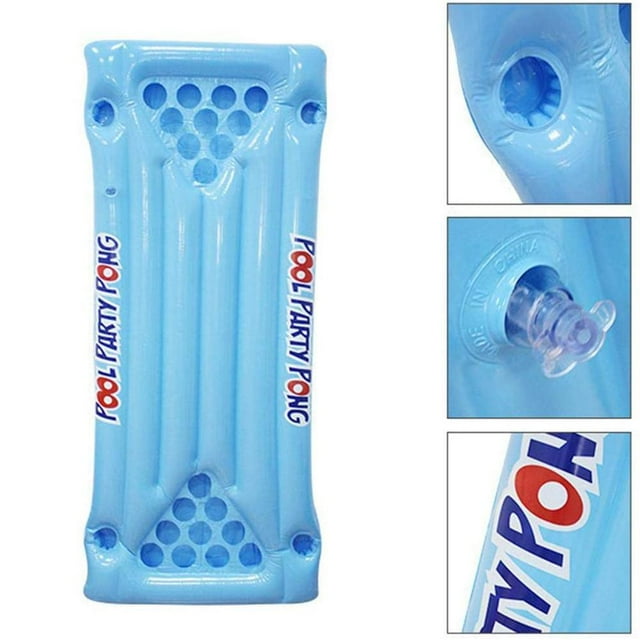 Table de Beer Pong Gonflable, Radeau Flottant pour Fête à la Piscine, Matelas Pneumatique Multifonctionnel pour Plage
