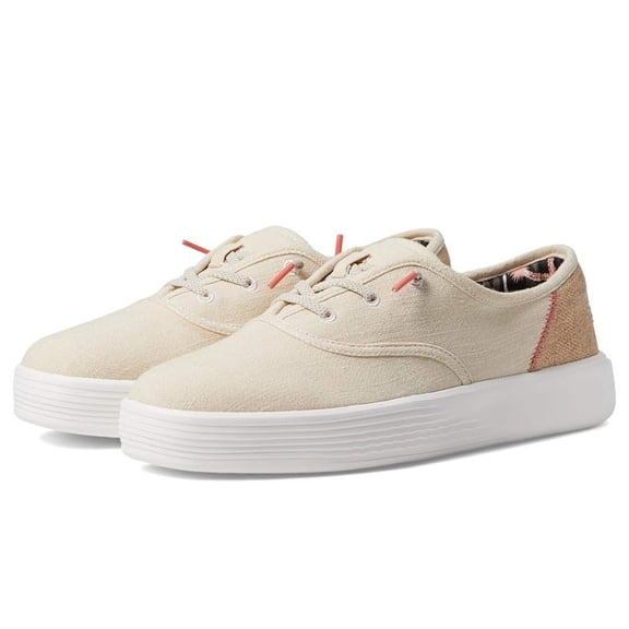 Hey Dude Conway Craft Linen Sneakers Women's 6 Gray Slip On Casual Shoes JOBB030