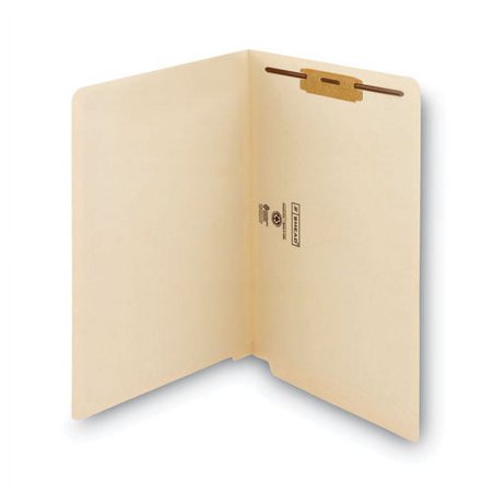 Smead Manila End Tab Fastener Folders with Reinforced Tabs, 11-pt Stock, 1 Fastener, Legal Size, Manila Exterior, 50/Box | Order of 1 Box
