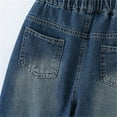 thumbnail image 4 of Ruyang Girls Ripped Jeans Elastic Waist Denim Pants Teens Baggy Wide Leg Distressed Jeans with Pockets Kids Streetwear Summer Pants, 4 of 8