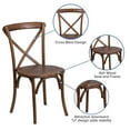 thumbnail image 2 of HERCULES Series 8' x 40'' Antique Rustic Folding Farm Table Set with 8 Cross Back Chairs and Cushions, 2 of 9