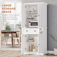 thumbnail image 4 of HOMCOM 72" Farmhouse Kitchen Pantry Cabinet with Drawer, Distressed White, 4 of 9