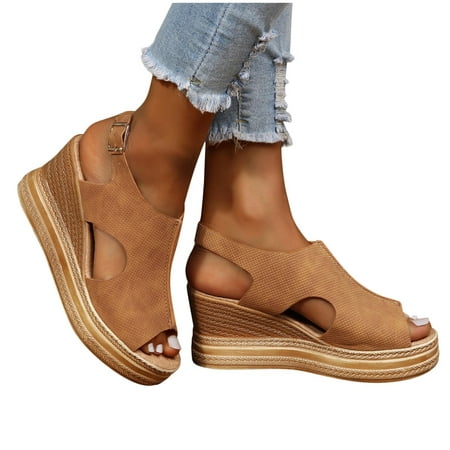 

Espadrille Wedge Sandals for Women Comfortable Strappy Platform Sandals Casual Summer Ankle Strap Shoes