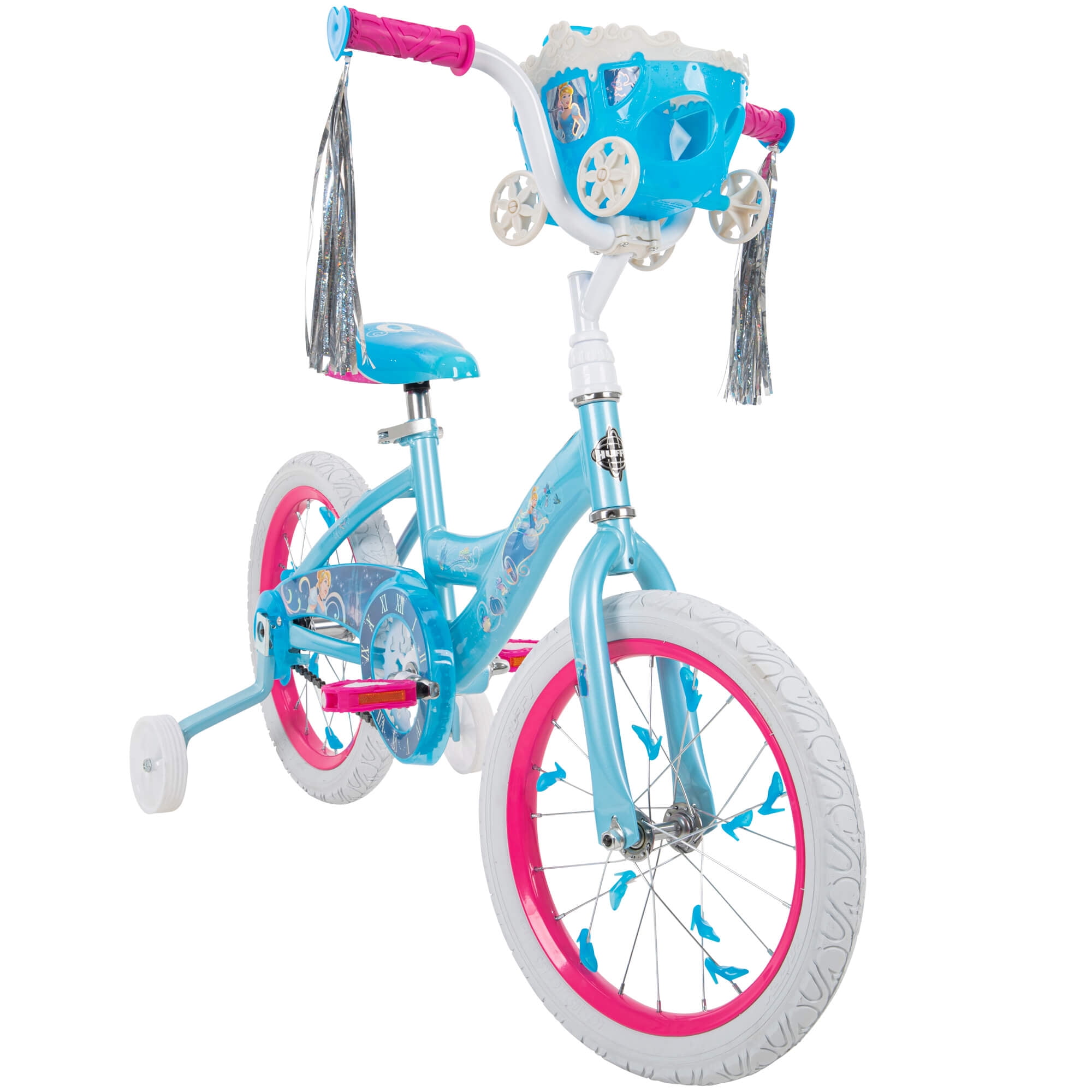 Disney Princess 16 In. Cinderella Girl's Bike with Doll Carrier, Huffy, Blue