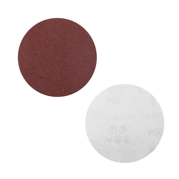 Utoolmart PSA Sanding Discs, 6-inch Self Stick Adhesive Back Sandpaper, 60 Grits No-Hole Aluminum Oxide Sanding Paper, for Random Orbital Sander, Wood, Metal Polishing, 5 Pcs