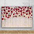 thumbnail image 3 of Red White Rose Floral Theme Photography Backdrop Flowers Wall Wedding Bridal Shower Photo Background Newborn Baby Girl Birthday Party Portrait Cake Table Decor Photo Booth Studio Props, 3 of 6