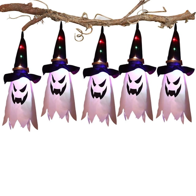 Luces LED de Halloween, lámpara fantasma colgante de calabaza, lámpara de sombrero de mago brillante para fiesta de Halloween, decoración de bar en casa