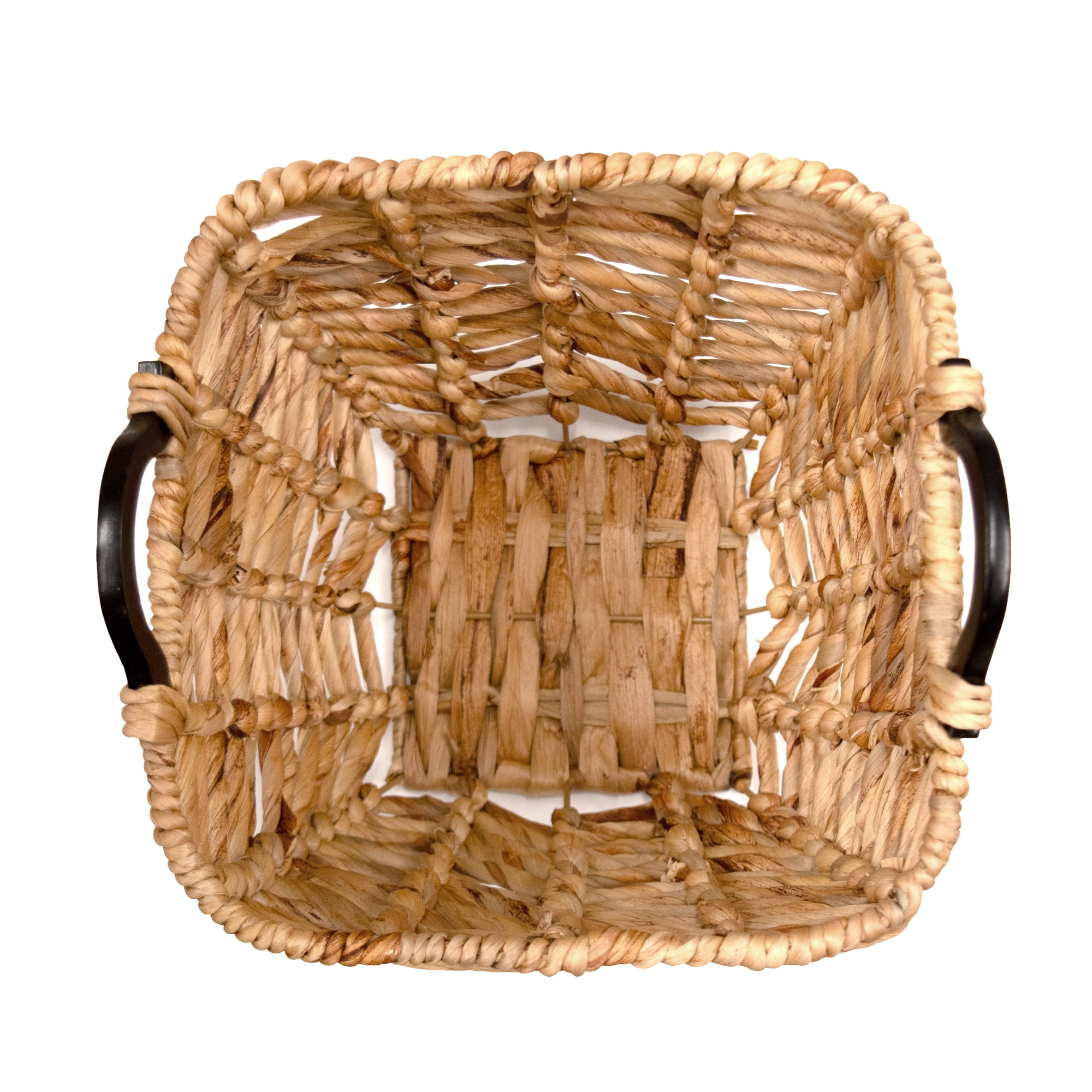 Mainstays Natural Brown Seagrass Storage Basket with Wooden Handles