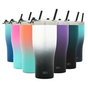 Simple Modern 32oz Slim Cruiser Tumbler with Straw & Closing Lid Travel Mug - Gift Double Wall Vacuum Insulated - 18/8 Stainless Steel Water Bottle Ombre: Tuxedo