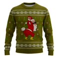 thumbnail image 4 of XIAOCHA Men's Crew Neck Sweatshirt Funny Santa Graphic Print Holiday Winter Pullover Top, Army Green, Sizes XXXXXL, 4 of 4