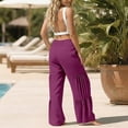 thumbnail image 5 of Certgust Hot Sales Under $25 Pants Pants for Women Wide Leg Flowy Elastic Waist Drawstring with Pockets Summer Beach Vacation Clothes, 5 of 8