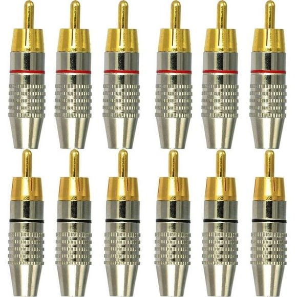 12Pcs Rca Male Connector, Rca Audio Video Connectors, Rca Terminal Audio Connector, Rca Solder Connector, Rca Plug Jack Connectors