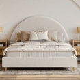 thumbnail image 2 of DG Casa Mila Queen Boucle Arched Headboard Platform Bed, 2 of 11
