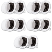 Acoustic Audio R191 In Ceiling / In Wall Speaker 5 Pair Pack 2 Way Home Theater Flush Mount