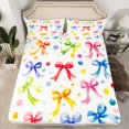 thumbnail image 2 of Homewish Watercolor Bowknot Child Bed Sheets, Kawaii Ribbon Bow King Sheets, Colorful Polkadots Sheet Set, Microfiber Bedroom Decor, 4-Piece, 2 of 7